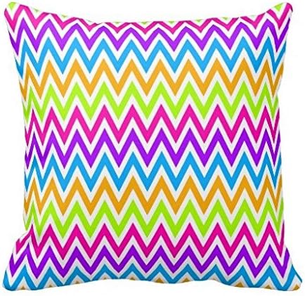 Bright Pink Green Neon Trendy Chevron Zigzag Pillow Case New Style
