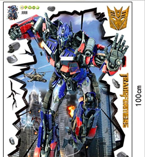 Large Transformer Optimus Prime 3D Window Wall Decals Removable Sticker Kids Art 70*100cm