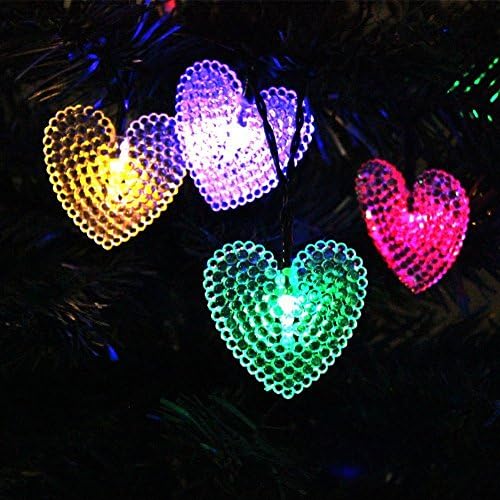 Solar Outdoor String Lights,Multi-color 30 LED Crystal Heart Solar String Waterproof Led Fairy Lighting Solar Powered String lights For Garden , Fence, Patio, Yard, Home, Christmas Tree, Wedding