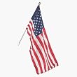 Valley Forge 30-Inch x 50-Inch Dyed Nylon Flag Brushed Aluminum Pole 2 Position  Power Coated Aluminum  Bracket
