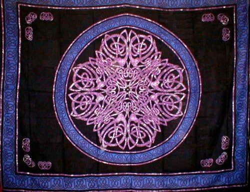 Cotton Celtic Tye Dye Knot Print Tapestry