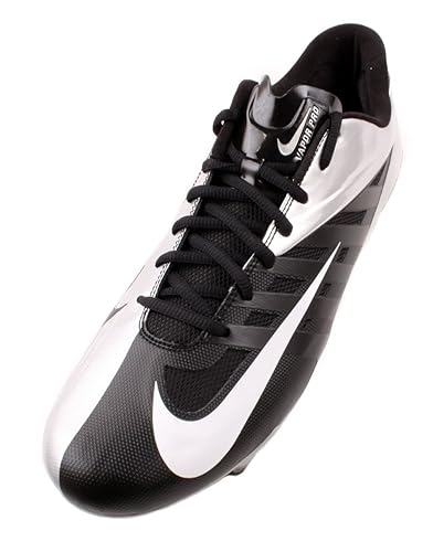 Nike Vapor Pro Low D Mens Black/White/Metallic Silver Football Cleats
