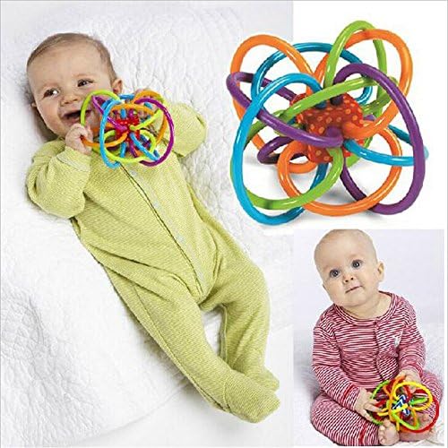 Baby Colorful Bell Ball Grind Teether Baby Shake Rattle Ball