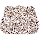 Fawziya&reg; Rose Clutch Purse Luxury Crystal Evening Clutch Bags