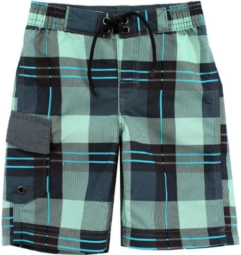 Toddler Board Shorts 1206017A (4T, Grey-"Plaid")