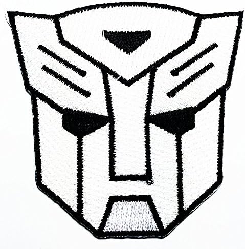 Transformers (white) Autobot Movie Film Logo Patch Sew Iron on Embroidered