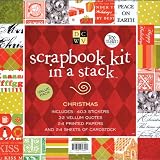DCWV SK-001-00005 Christmas 12 Inch by 12 Inch Scrapbook Kit In A Stack