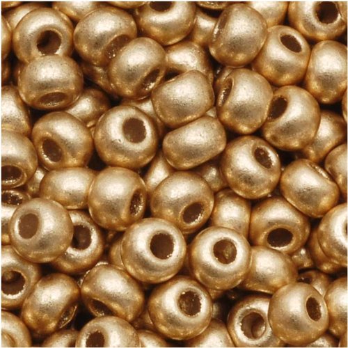 Czech Seed Beads 8/0 Light Gold Supra Metallic 