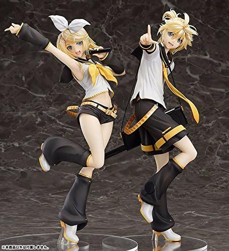 2pcs Japanese anime figure 23cm Hatsune Miku Kagamine Len/Kagamine Rin action figure collectible model toys for boys