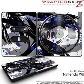 DJ Hero Skin Abstract 02 Blue fits Nintendo Wii DJ Heros (DJ HERO NOT INCLUDED)