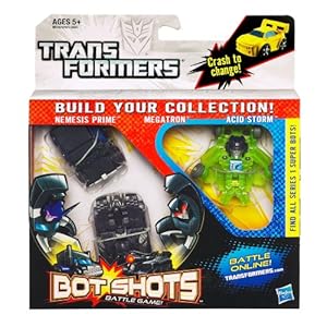 Transformers Bot Shots Battle Game Decepticons 3Pack Nemesis Prime, Megatron Acid Storm