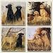 Assorted Coaster set ~ Labrador Retrievers ~ 4 Tumbled Stone Tile Drink Coasters