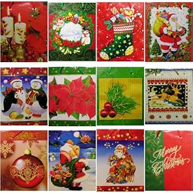 Christmas 72 Piece Gift Bag(small)&tissue Paper&bow Bundle