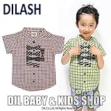 (ディラッシュ) DILASH ms4 ヘリンボーンギンガムチェック半袖シャツ 140 レッド