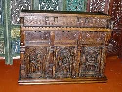 Hand Carved Kama Sutra Chest Sideboard Buffet Server India Free Ship