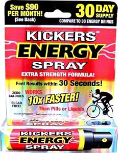 Kickers Energy Spray Extra Strength Formula 30 Doses Per One Bottle (Pack of 6)