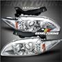 Genki Tuning - 1995-1999 (1996 1997 1998 1999) Chevy Cavalier Dual Halo LED Chrome Housing Performance Projector HeadLights HeadLamps Head Lights Lamps 95 96 97 98 99