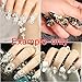 So Beauty Deep Blue and White Rhinestones Studded 3D Nial Art Decorations Package of 10