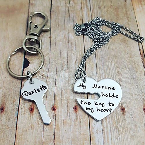 He/She holds the key to my heart - Army Wife - Navy Wife - Marine Wife - Air Force Wife - Military Theme Jewelry - Couples Jewelry
