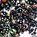 Jewelry Maker’s Lampwork Crystal Glass Bead Mix Black Floral 80+pc 4-14mm NEW BIGGER BAG 125 GRAMS MORE BEADS!