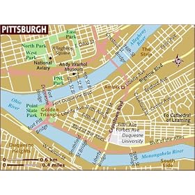 photographie Map of Pittsburgh. est disperible en (L x H): 40 x 30 cm de L. Planet Images Maps