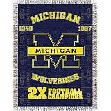 Michigan Wolverines NCAA National Championship Commemorative Woven Tapestry Throw (48x60)