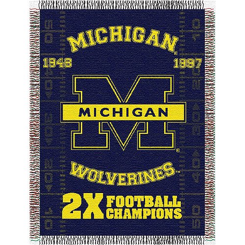Michigan Wolverines NCAA National Championship Commemorative Woven Tapestry Throw (48x60)