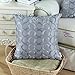 CaliTime Faux Silk Throw Pillow Cover Case for Couch Sofa Home Decor Two-Tone Circles Rings Geometric Chain Embroidered 18 X 18 Inches Gray
