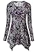 BAISHENGGT Women's Paisley Printed Handkerchief Hem Tunic Top