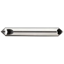 Magafor 414 Series Cobalt Steel Double-End Countersink, Uncoated (Bright) Finish, Zero Flute, 82 Degrees, 0.25" Shank Diameter, 0.25" Body Diameter