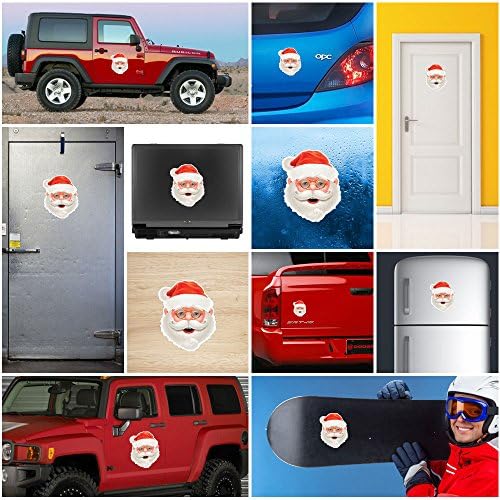 Sticker Decal Santa Claus Head Decorative Motorbike Bicycle Vehicle ATV Racin (6 X 4.87 In)
