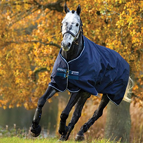 HorsewareHORSEWEAR Ireland Amigo Bravo 12 Original Lightweight Waterproof Breathable Horse Turnout Blanket (0g Fill), Navy/Navy, 78