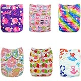 Alva Baby Reuseable Washable Pocket Cloth 6 diapers + 12 inserts (Girl Color)6DM18