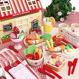 野苺　木のおままごとセット　ファミリーレストラン　赤　01961-45