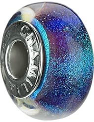 Authentic Chamilia Dichroic Glass Charm Iridescent Collection "Emerald Glitter" OB-173