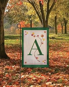 Fall Leaf Monogram Flags