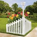 Wood Corner Fence w/ Solar Powered Light