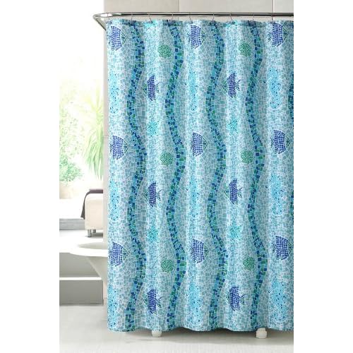 Catalina Fish Seashells & Starfish Mosaic Tile Fabric