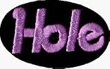 Hole - Purple on Black Oval Logo - Embroidered Iron On or Sew On Patch