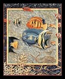 Animal Exotic Tropical Fish Water Sea White Wood-Mounted Art Poster Print - 16
