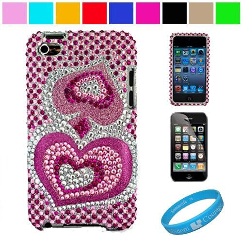 Premium Two Piece Rhinestone Design Protective Cover Case for Apple iPod Touch 4th Generation-8GB 16GB 32GB