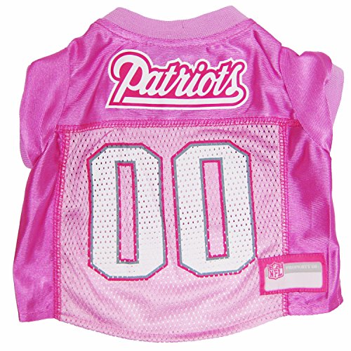 Pets First NFL New England Patriots Pet Jersey, Medium, pink