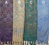10" X 66" Rayon Scarves - 4 Bright Batiks