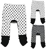 (スパンキーキッズ) spunky kids 裏毛起毛 ドット柄パンツ 90cm ホワイト