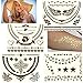 EjiubasPremium Flash Temporary Tattoos Gold Silver Black Metallic Tattoo Jewelry Geometric Mix Style Random 8 SET