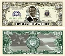 SET OF 10 BILLS-Barack Obama Collectible Million Dollar Bills