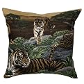 Tanzania Square Pillow - Taupe/ Green