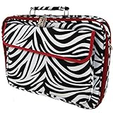 World Traveler 17-inch Zebra Print with Red Trim Laptop Bag