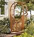 Eucalyptus Garden Arch-Top Arbor with Latched Gate, in Brown