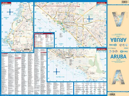 Aruba 1 : 50 000. Road Map + City Maps: Aruba, Lesser Antilles, ABC Islands, Beaches, Oranjestad, San Nicolas